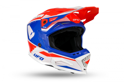 Preview: Helm UFO Motocross Echus Erwachsene rot, blau, weiß